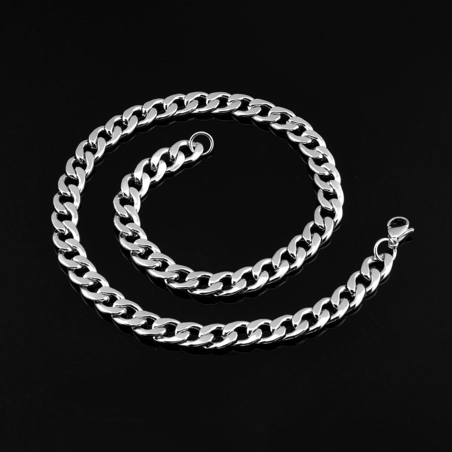 10mm Width Stainless Steel Men Cuban Chain Necklace / KJ0217