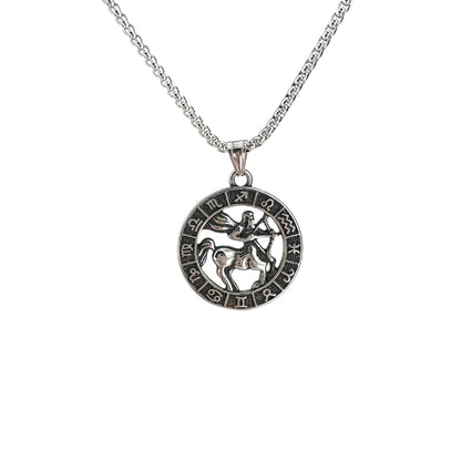 60cm Stainless Steel Vintage Sagittarius Zodiac Necklaces / KJ0238