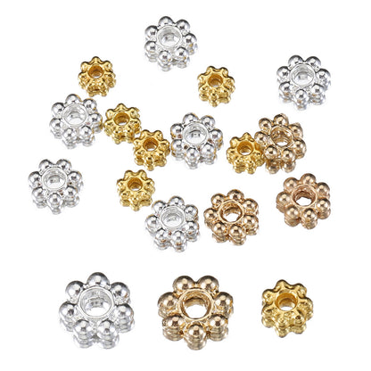 Alloy, 14k Gold-filled, Snowflake spacer Beads ( pk of 100 )