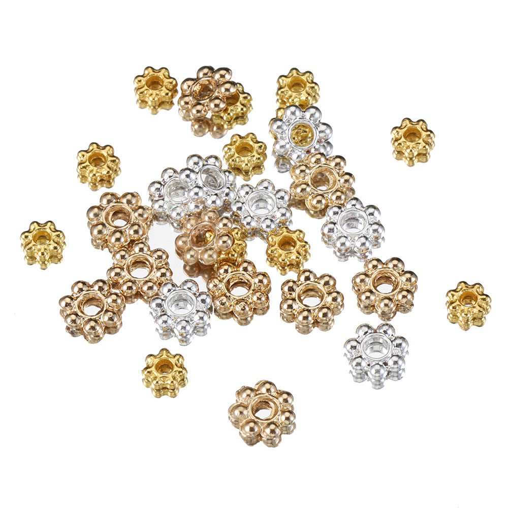 Alloy, 14k Gold-filled, Snowflake spacer Beads ( pk of 100 )