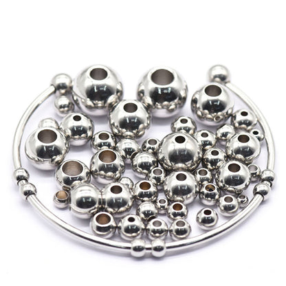 Various Size Stainless Steel Solid Colors Beads (pack of 200)