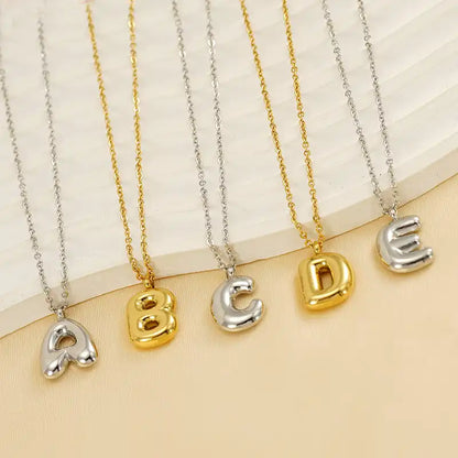18K Gold PVD Stainless Steel Letter Initial Pendant Necklace / 25005005