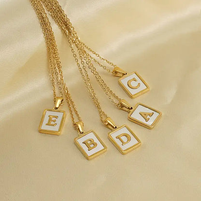 18K Gold PVD Stainless Steel Letter Initial Pendant Necklace / 25005005