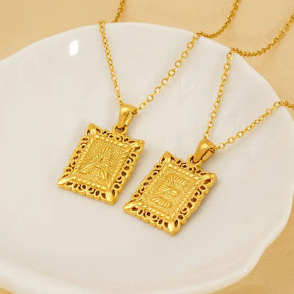 18K Gold PVD Stainless Steel Letter Initial Pendant Necklace / 25005006