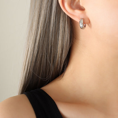 18K Gold PVD Stainless Steel Minimalist Earrings / 25103005