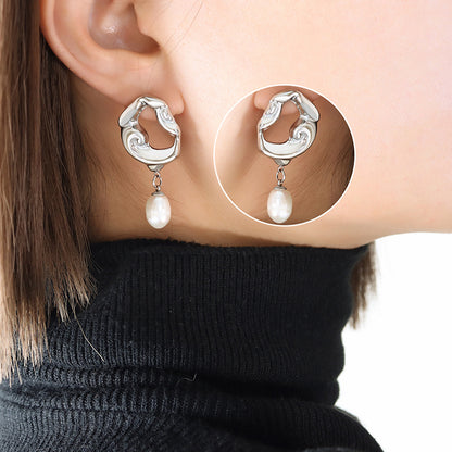 18K Gold PVD Stainless Steel Minimalist Earrings / 25103005