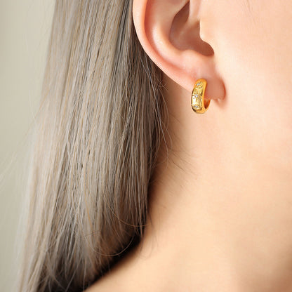 18K Gold PVD Stainless Steel Minimalist Earrings / 25103005