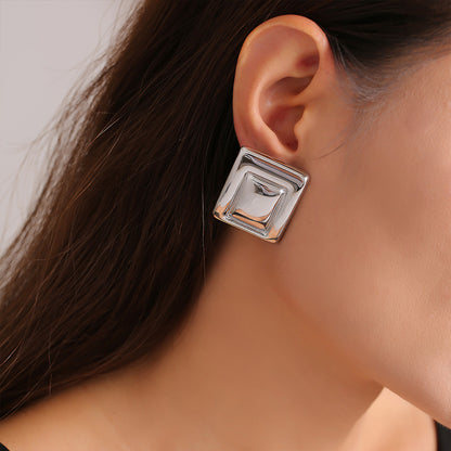 18K Gold PVD Stainless Steel Minimalist Earrings / 25103005