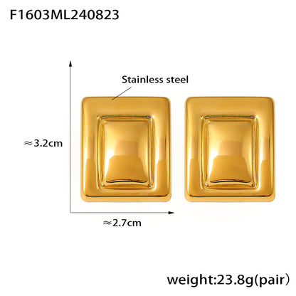 18K Gold PVD Stainless Steel Minimalist Earrings / 25103005