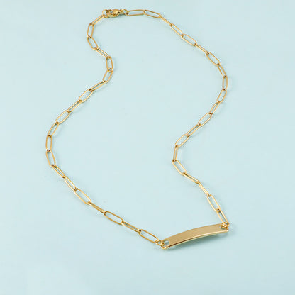 18K Gold Plated 304 Stainless Steel Engravable Chain Necklace