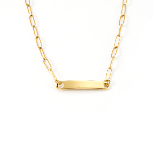 18K Gold Plated 304 Stainless Steel Engravable Chain Necklace