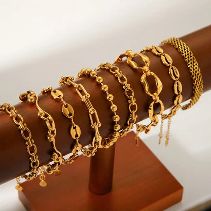 18K Gold PVD Stainless Steel Chain Bracelet Wholesale / KB0025