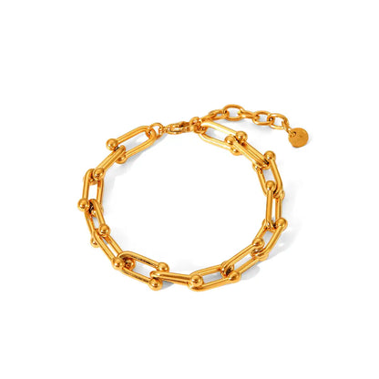 18K Gold PVD Stainless Steel Chain Bracelet / KB0027