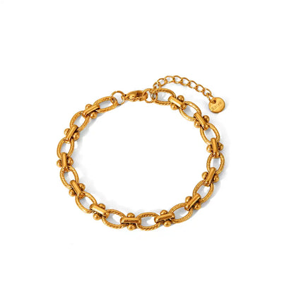 18K Gold PVD Stainless Steel Chain Bracelet Wholesale / KB0025