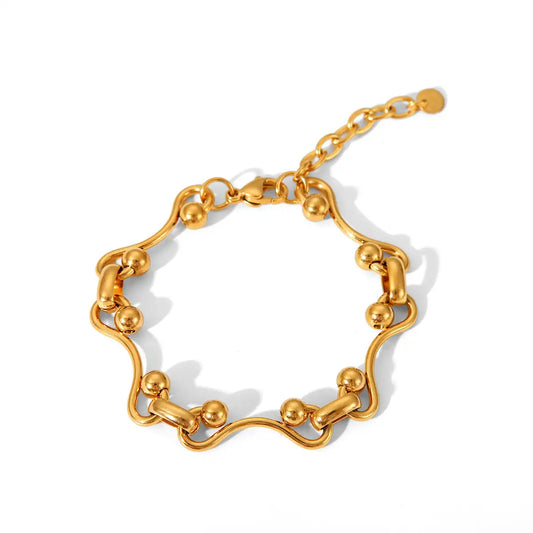 18K Gold PVD Stainless Steel Chain Bracelet / KB0023