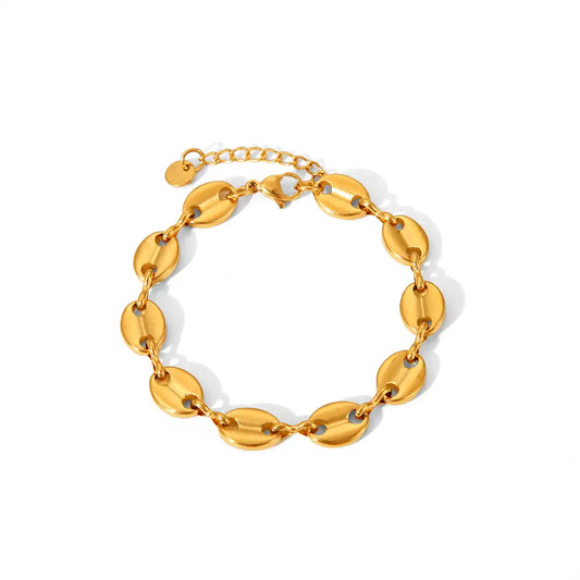 18K Gold PVD Stainless Steel Chain Bracelet / KB0026