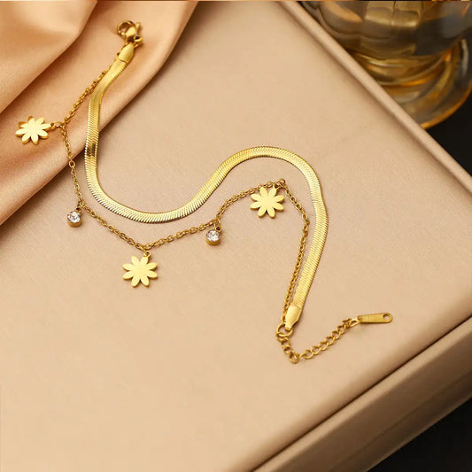 18K Gold PVD titanium steel Snake Chain bracelet / 25303080