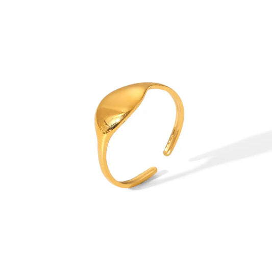 18K Gold Stainless Steel Signet Band Ring ( Pk of 5 ) / KR0003