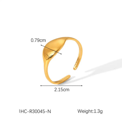 18K Gold Stainless Steel Signet Band Ring ( Pk of 5 ) / KR0003