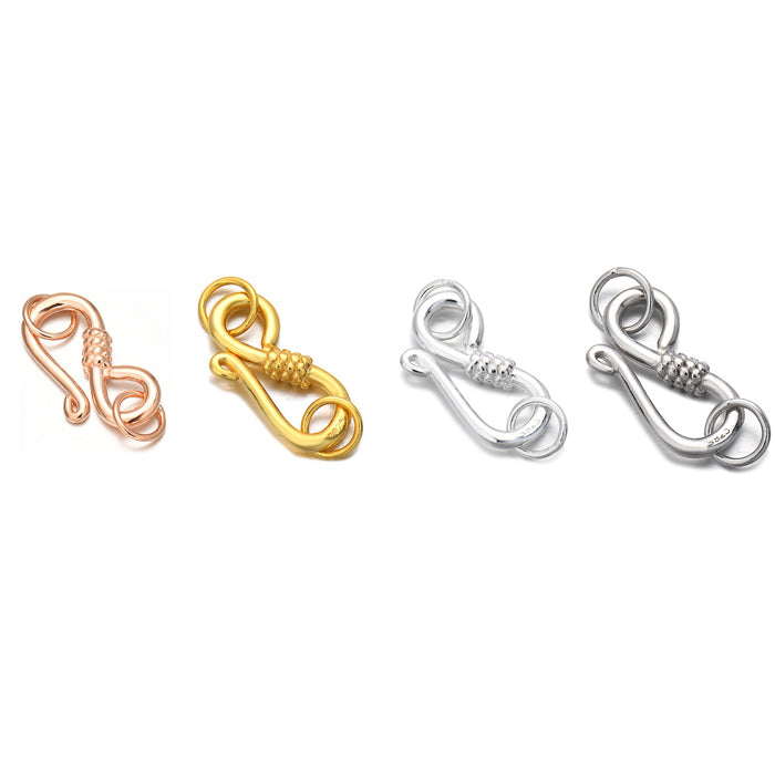 18mm S Shape Sterling Silver Lobster Clasp With Dual Closed Ring ( pk of 10 )