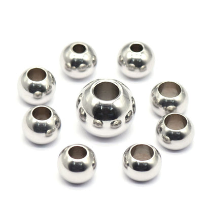 Various Size Stainless Steel Solid Colors Beads (pack of 200)