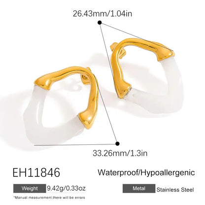 1 Pair Stainless steel Vintage irregular double-layer texture Rhinestone Inlay earrings / 25104022
