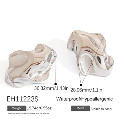 1 Pair Stainless steel irregular geometric fashion Stud earrings / 25104024