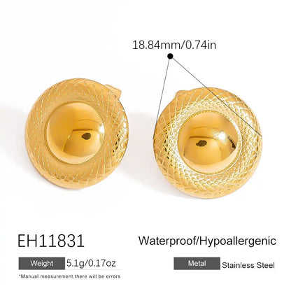 1 Pair Stainless steel retro geometric irregular curved hook earrings / 25104026