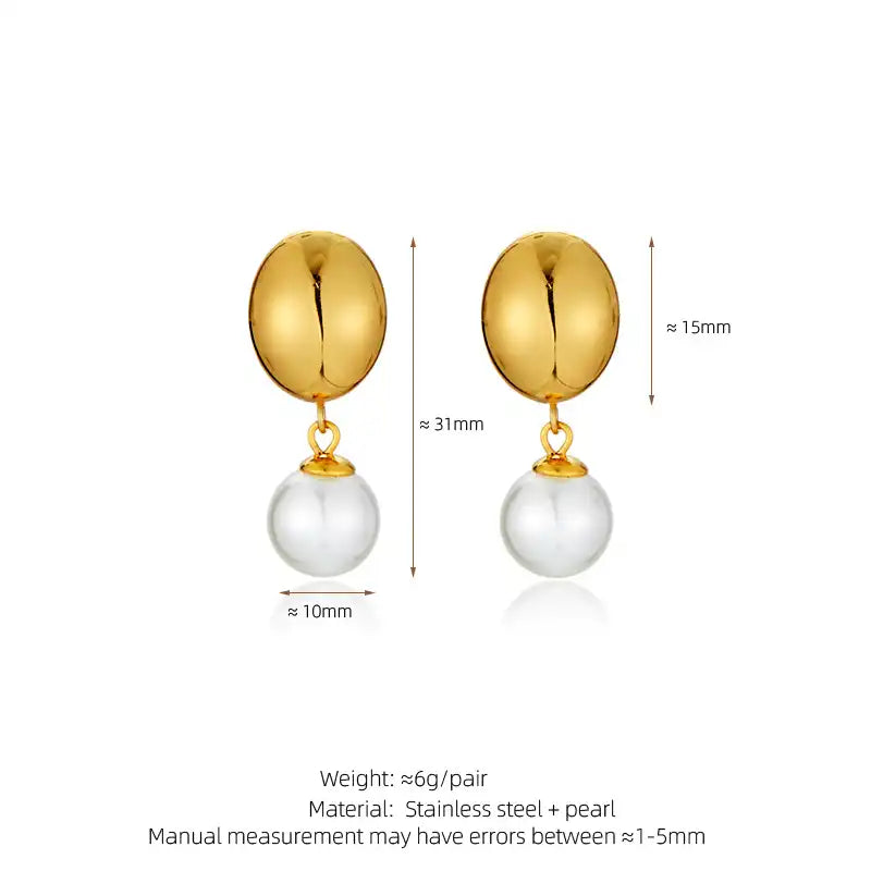 1 Pair 18K Gold PVD Summer beach vacation style starfish pearl Drop earrings / 25104005