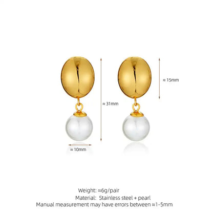 1 Pair 18K Gold PVD Summer beach vacation style starfish pearl Drop earrings / 25104005
