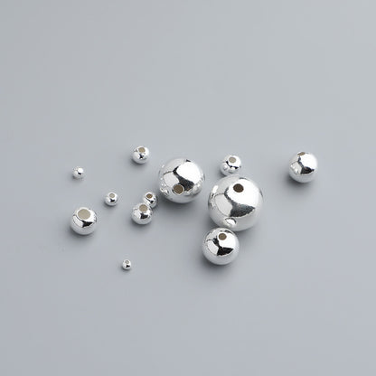 2-12mm Small Hole Round Beads Sterling Silver Beads ( pk of 10 )