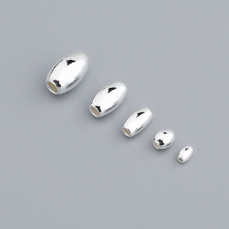 2-5mm Oval,Sterling Silver Beads ( pk of 10 )