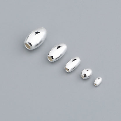 2-5mm Oval,Sterling Silver Beads ( pk of 10 )