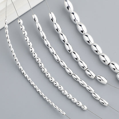 2-5mm Oval,Sterling Silver Beads ( pk of 10 )