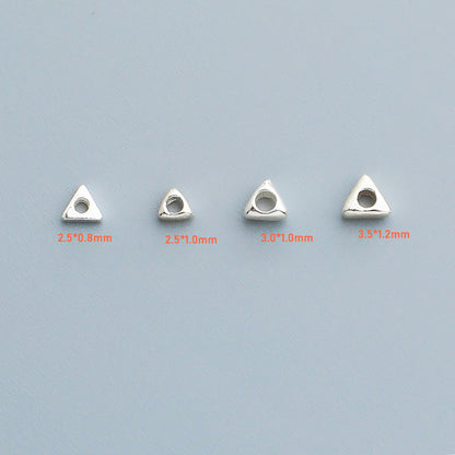 2.5-3.5mm Triangle Beads Sterling Silver Beads ( pk of 10 )