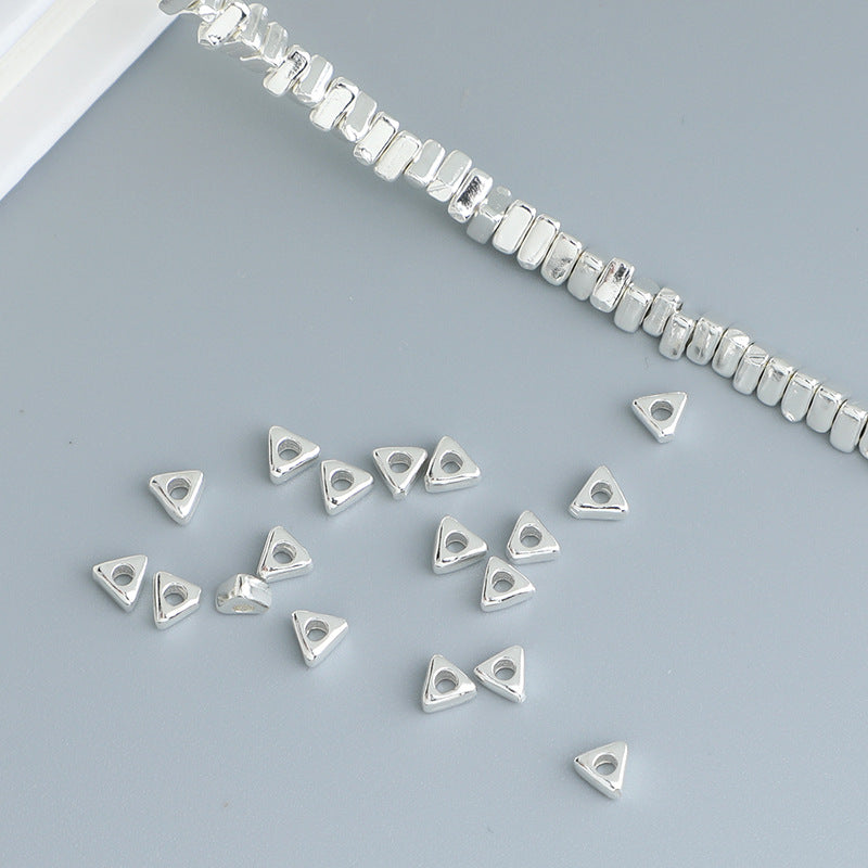 2.5-3.5mm Triangle Beads Sterling Silver Beads ( pk of 10 )