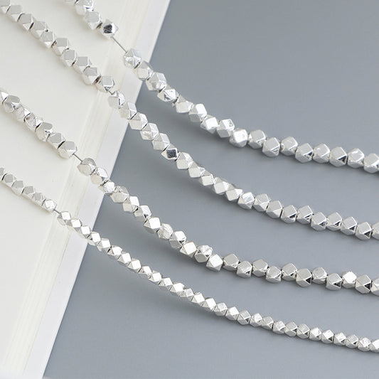 2.5-4mm Octagon Beads Sterling Silver Beads ( pk of 10 )