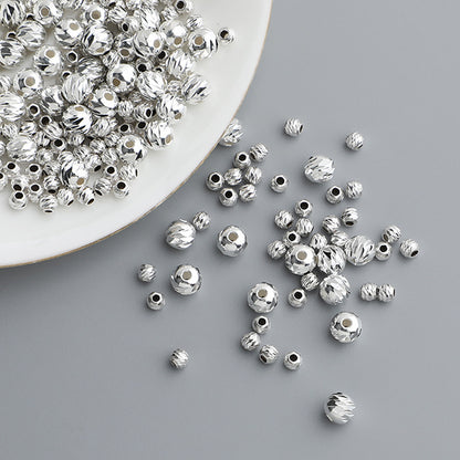 2.5-5mm Beveled Round, Sterling Silver Beads, pk of 10