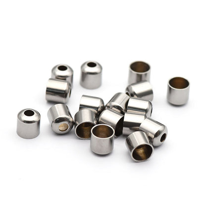 2.5-8mm Stainless Steel Jewelry Making Crimp End Caps With Hole (pack of 200)