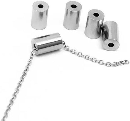 2.5-8mm Stainless Steel Jewelry Making Crimp End Caps With Hole (pack of 200)