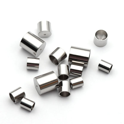 2.5-8mm Stainless Steel Jewelry Making Crimp End Caps With Hole (pack of 200)