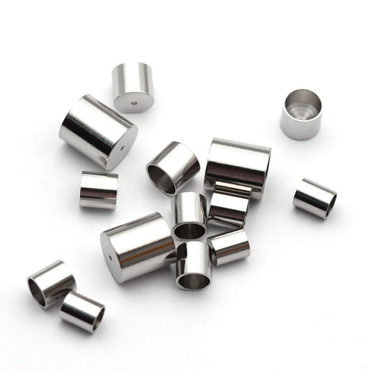 2.5-8mm Stainless Steel Jewelry Making Crimp End Caps With Hole (pack of 200)