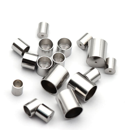 2.5-8mm Stainless Steel Jewelry Making Crimp End Caps With Hole (pack of 200)