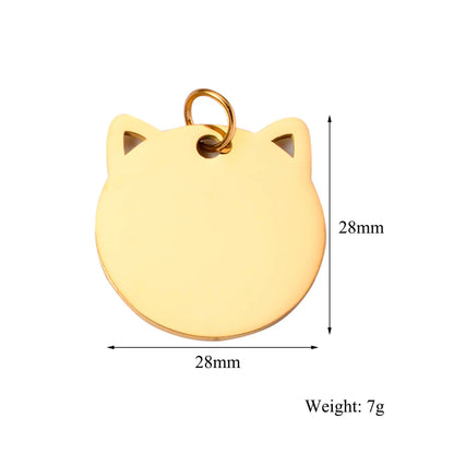 28*28mm Stainless Steel Engravable Hollow Cat Tags ( pk of 10 ) / KT0036