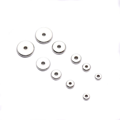 3-10mm Stainless Steel Flat Round Jewelry Making Spacer Beads (pack of 200)