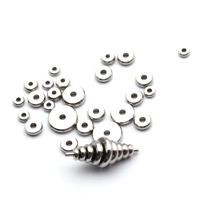 3-10mm Stainless Steel Flat Round Jewelry Making Spacer Beads (pack of 200)