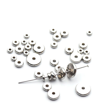 3-10mm Stainless Steel Flat Round Jewelry Making Spacer Beads (pack of 200)