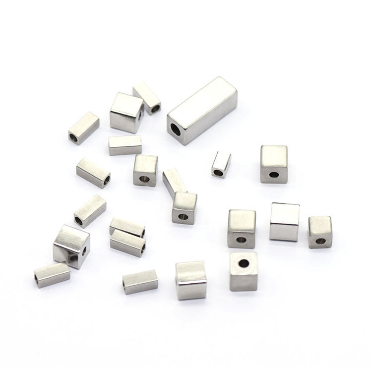 3-8mm Stainless Steel Cube Beads Spacer Beads (pack of 40)