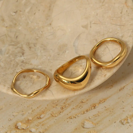 316 stainless steel minimalist polished plain ring / 25204017