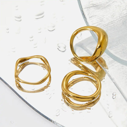 316 stainless steel minimalist polished plain ring / 25204017